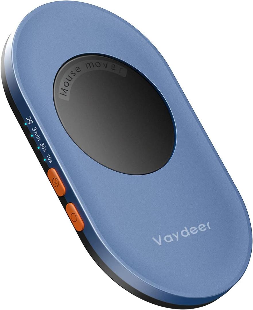 Vaydeer Ultra Slim Mouse Mover, Air 3 Mouse Jiggler with Adjustable Interval Timer, Undetectable & Noiseless, Simulates Realistic Mouse Movement, Driver-Free for Keeping The PC Active and Secure (Dark Blue)