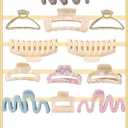 SNOWSTAR Hair Claw Clip Holder Organizer - 5 Tier Iron Rod Hair Clip Holder Storage for Women Girls, Wood Base Desktop Organizer (Gold)