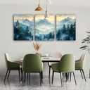 Acocifi Mountain Wall Art for Bathroom Forest Paintings Foggy Picture Nature Framed Wall Art Landscape Scenery Canvas Print Artwork for Living Room Bedroom kitchen Office Home Decor 12"x16"x3