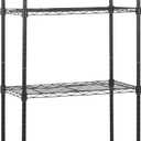 Amazon Basics 4-Shelf Steel Wire Storage Shelves for Garage, Adjustable Metal Shelving Unit, 200 lbs Per Shelf, 23.2" W x 48" H x 13.4" D, Black | Sturdy, Adjustable, Easy Assembly, Storage