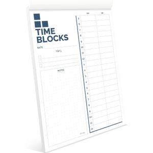 Time Blocking Planner (11.7" x 8.3"), Daily Time Box, Best ADHD Tool, Undated Daily Schedule Organizer, Daily Planner Notepad, Hourly Planner For Office Productivity, To Do List Notepad.