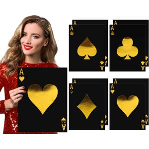 8 Pcs Jumbo Playing Cards Large Giant Print Playing Cards 15.8 x 12.6 Inches Thick Poker Card for Casino Theme Party Decorations Casino Card Birthday Game Night Party Decor