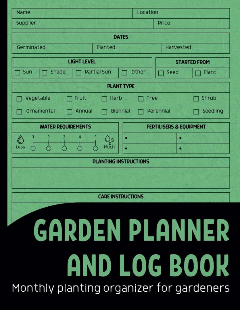 Garden Planner And Log Book: Monthly Planting Organizer for Gardeners