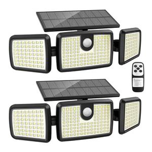 Only 1 Pack Solar Lights Outdoor, Quick Charge Solar Motion Deck Lights Outdoor for Deck with 232LEDs High Brightness, Larger Built-in Tempered Glass Panel, Sensitive PIR Motion Inductor
