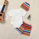 Mexico Themed Boy's 1st Birthday Outfit - One Year Old Infant Shorts Set (12-18 Months, White)