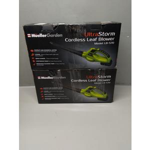2 Pack Mueller UltraStorm Leaf Blower Cordless Electric, 140 MPH 20 V Powerful Motor with 2 Batteries and Charger, 2 Speed Levels, 1hr Charge, Lightweight, Blowers for Lawn Care, Blower for Snow 