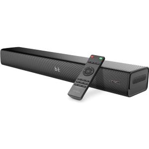 2.1ch 120W Small Sound Bar for TV, PC, Projector, 23-inch TV Sound Bar with Built-in Subwoofer, Voice Enhancer, Bluetooth/HDMI ARC/Optical/Aux, Wall Mount