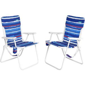 SUNNYFEEL Tall Folding Lawn Beach Chair Lightweight, Portable Sand Chair for Adults Heavy Duty 300 LBS with Cup Holders, Foldable Camping Lawn Chairs for Camp/Outdoor/Travel/Picnic/Concert/Sports, 22.05 x 22.05 x 33.85 inches