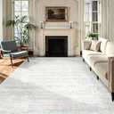 Lahome Blue Area Rugs 9x12 Living Room, Distressed Stain-Resistant Dining Room Rugs for Under Table, Non Slip Washable Carpet for Bedroom, Soft Non-Shedding Carpets for Nursery