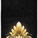 Naanle Beautiful Vintage Golden Fleur De Lis Soft Guest Large Home Decorative Hand Towels Multipurpose for Bathroom, Hotel, Gym and Spa (16 x 30 Inches,Black)