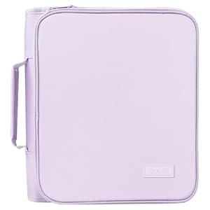 SUNEE Zippered Binder Bag with Handle, 2-Inch 3-Ring O-Ring, 500-Sheet Capacity, Includes Zip Pocket, 5-Tab Expanding File Folder, Multi-Pocket Organizer Binder for Middle School, Lavender Purple