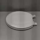 KOHLER Stonewood Quiet-Close, Round Toilet Seat Soft Close, Durable Wood, Easy Installation, Universal Fit, Home Essentials, White Finish, K-20467-0