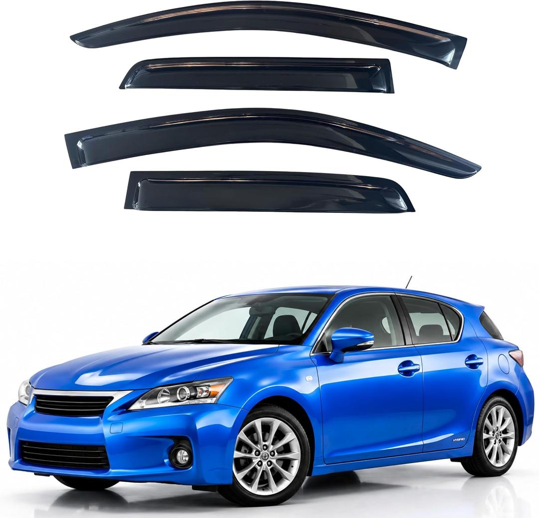 IG Window Visors Fit for 2011-2017 Lexus CT200H, Out-Channel Rain Guards Vent Wind Deflectors 4PC, Car Accessories for 11-17 Lexus CT200H