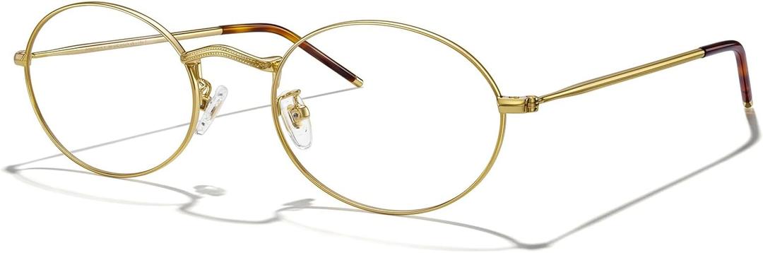 MERRY'S Unisex Reading Glasses Retro Oval Frame Fashionable Blue Light Blocking Reading Glasses (Gold)