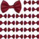 M METERXITY 60-Pack 1.5 Inch Mini Ribbon Bows|Premium Polyester Craft Bows for Gift Wrapping, Wedding Favors, DIY Hair Accessories, Christmas & Party Decoration [Wine Red]