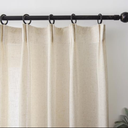 Ftinala Neutral Linen Semi Sheer Curtains 92 Inch Long, Cream Beige Flax Light Filtering Curtains & Drapes, Modern Farmhouse Window Treatments, Natural Pinch Pleat Ceiling Curtain with Hooks, 50"W x 92"L (Pack of 2)