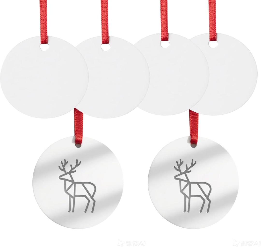 Sublimation Ornament Blanks 4 Inch 10 PCS Christmas Aluminium Round Decoration