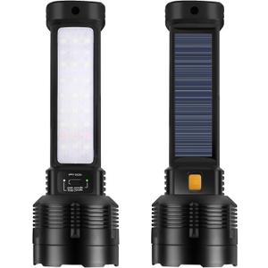 2 Pack LED Rechargeable Flashlight - 20000 Lumens Super Bright Tactical Flash Light, Compact & Waterproof, Long-Lasting Battery, Solar Flashlights for Home, Camping,Hiking, Emergencies, Adventures