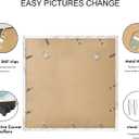 Hongkee 16x16 Frame Set of 2, Distressed White Wood Style - Display Square 12 x 2 with Mat or 16x16 without Mat, Wall Mounting Horizontal and Vertical
