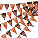 Jetec 5 Pcs 49 ft Basketball Party Decorations Pennant Banner Theme Triangle Flags Garland Bunting Banner for Basketball Fans Outdoor Indoor Home Sport Birthday Party Decorations Supplies