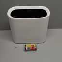 SUBEKYU 2.3 Gal Trash Can for Bathroom, Small Office Garbage Can for Kitchen, Slim Rectangular Waste Bin, Plastic, White