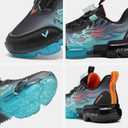 JMFCHI SPORTS Kids Sneakers Boys Girls Running Tennis Shoes Breathable Athletic Sports Casual Black Blue Orange Big Kid Size 5