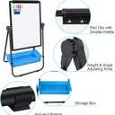 Dry Erase Board with Stand - Double Sided 28"x20" Portable Writing Whiteboards, Height Adjustable & 360 Rotating U Stand Magnetic Whiteboard for Home, School, Restaurant & Presentation