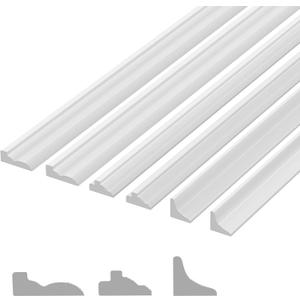 36 Pcs Miniature Dollhouse Trim, Dollhouse Accessories 3 Styles on 1: 12 Scale 8.86'' Long Plastic Dollhouse Trims Finishing Corner