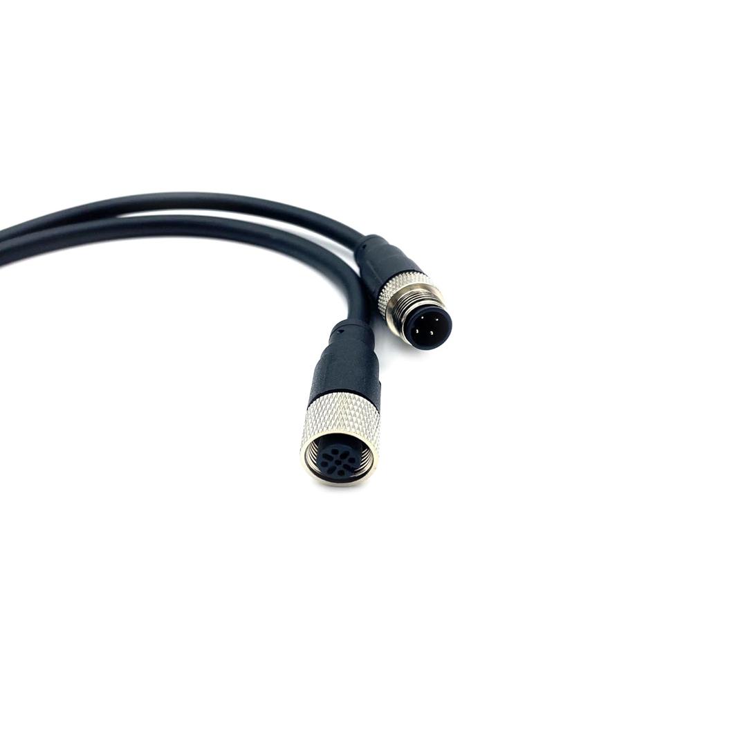 16.4ft M12 4 Pins Male to Female Connector Cable, A Code Straight Molding Wire Female to Male Aviation Sensor Electrical PVC Cable 250V 4A AC/DC Industrial Molded Wire AWG22 (5 Meter)