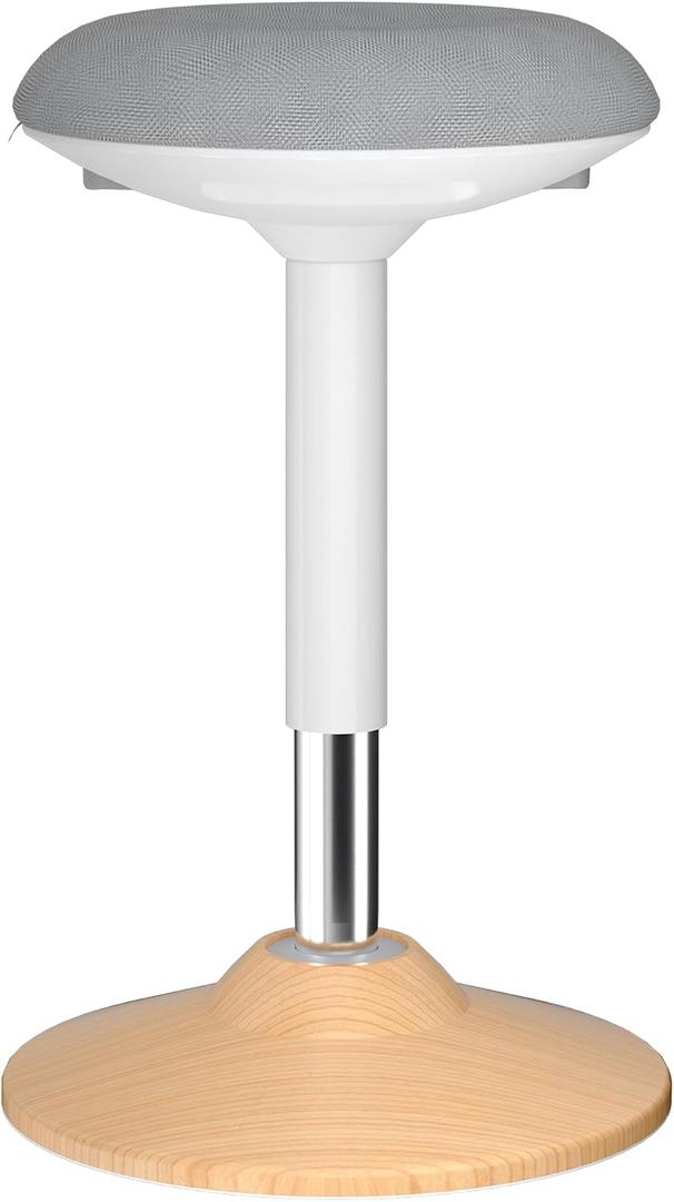 Wobble Stool for Standing Desk,19.7"-27.5" Height Adjustable Ergonomic Active Stool with Widened Thick Cushion & Non-Slip Base, 440lbs Capacity, for Home Office,Daily Work (Light Wood), 15.8"D x 15.8"W x 19.7"H
