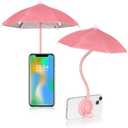 Phone Umbrella for Sun, Universal Adjustable Umbrella Phone Shade with Strong Suction Cup, Outdoor Anti-Reflective Glare Blocking Cell Phone Sun Shade, Applicable to All Smartphones