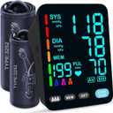 Blood Pressure Monitor, Automatic Upper Arm Blood Pressure Monitors for Home Use, 2 Blood Pressure Machine Cuff(9-17in & 13-21in) with Large LED Backlit Display, 3x199 Reading Memory Users Black
