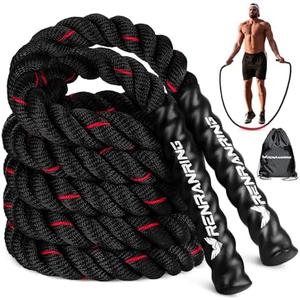 Jump Rope, 3LB Weighted Jump Rope for Fitness, 9.8ft Heavy Jumping Ropes for Exercise, Adult Workout Rope for Men & Women Improve Strength, Skipping Rope for Gym Training, Home Workout