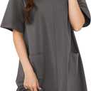 Marvmys Summer Sleepshirt for Women Dark Grey (Gray, XL)