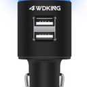 4WDKING Car Air Purifier Ionizer, 12V Plug-in Car Air Freshener Gadgets with Dual USB Charger Removes Cigarette Smoke, Pet and Food Odor, Ionic Ozone (Black)
