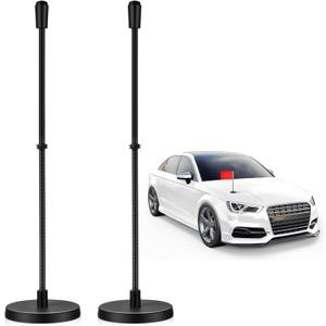 2 Pcs Magnetic Flag Holder for Car 10.4 Inch Flag Poles with Magnetic Base Mount for Trucks Vehicles Flagpole Supplies(Spring Pole)