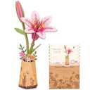 ROBOTIME 3D Wooden Lily Flower Puzzle TW071 - DIY Assembly Model Kit, Artificial Wood Flowers for Home Decoration, Relaxing Crafts for Adults, Valentine's Gift