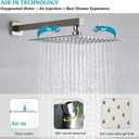 Shower System All Metal Luxury Wall Mounted Shower Faucet Set with 10 Inch Rain Shower Head Shower Faucet Combo Set (Brushed Nickel)