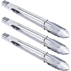 Stainless Steel Serving Tongs Grilling Tongs for Cooking Camping Barbecue (12-Inch 3 Pieces)