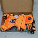 PoyPet No Pull Dog Harness, No Choke Reflective Dog Vest, Adjustable Pet Harnesses with Easy Control Padded Handle for Small Medium Large Dogs(Orange Matching Trim,XS)