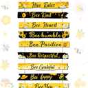 Jetec Bee Decor Plaque Gift Bee Sign Hive Rules Wall Decor Christmas Daisy Ornament for Xmas Home Spring Daisy Sunflower Decorations for Living Room Kitchen(Black, Yellow)