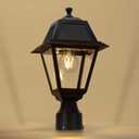 LUTEC LED Solar Post Light, Cast Aluminum Solar Lamp Post Light,Dusk to Dawn Waterproof Pole Light Head, 200 lumens 3-inch Fitter Base for Outside (Without Base)