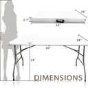 Folding in Half Table 5ft, Indoor Outdoor Heavy Duty Portable Folding Plastic Table (5FT)