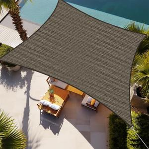 Shade&Beyond Rectangle Sun Shade Sail 08'X12' Permeable Canopy Mocha for Patio Garden Yard Deck Pergola (We Make Custom Size)
