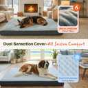 Dog Bed for Crate, Extra Large Cooling Mat for Dogs, Waterproof Dog Bed with Dual Surface Removable Washable Covers, 41 x 27 Inch Pet Bed with Egg Crate Foam