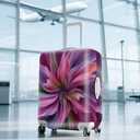 FOREVER QUEEN Pinkish Purple Flower Luggage Cover Suitcase Protector Suitcase Cover Anti-Scratch, Stretchable Bag Cover Washable Durable Polyester, M(fits 24-26Inch suitcase)