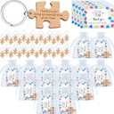 Team Appreciation Gift Bulk Wooden Puzzle Keychain Thank You Greeting Card Christmas Gift for Employee Staff