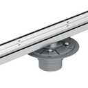 Neodrain 24-Inch Brushed Linear Shower Drain, 2-in-1 Flat & Tile Insert Cover, Stainless Steel Linear Drain, Brushed Rectangle Shower Floor Drain with Hair Strainer, Shower Drain Base