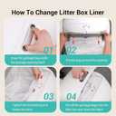 80 Count Waste Bags for Self-Cleaning Cat Litter Box, Replacement Extra Large Cat Litter Box Liners, 4 Rolls Drawstring Trash Bags for Robot, 20 x 18 Inches4 Packs/80 Counts