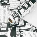 Black Peel and Stick Wallpaper Vintage Newspaper Script News Wall Paper White Contact Paper for Cabinets Kitchen Countertop Self Adhesive Removable Bathroom Bedroom Apartment 17.5"x102"